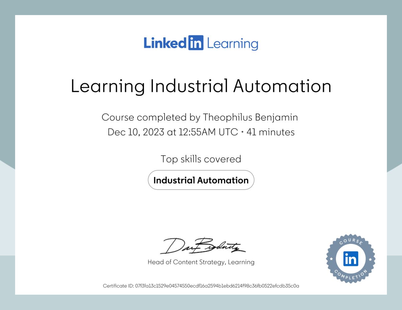 Learning Industrial Automation